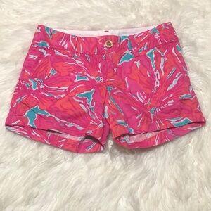Lilly Pulitzer The Callahan Pink Patterned Women's Shorts Sz 00